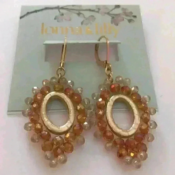Lonna & Lilly new Gold Tone Open Oval Earrings - Picture 4 of 8